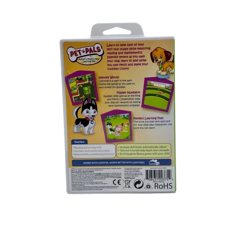 LeapFrog Leapster Pet Pals Learning Game Cartridge Case Manual Pre-K 1st Grade